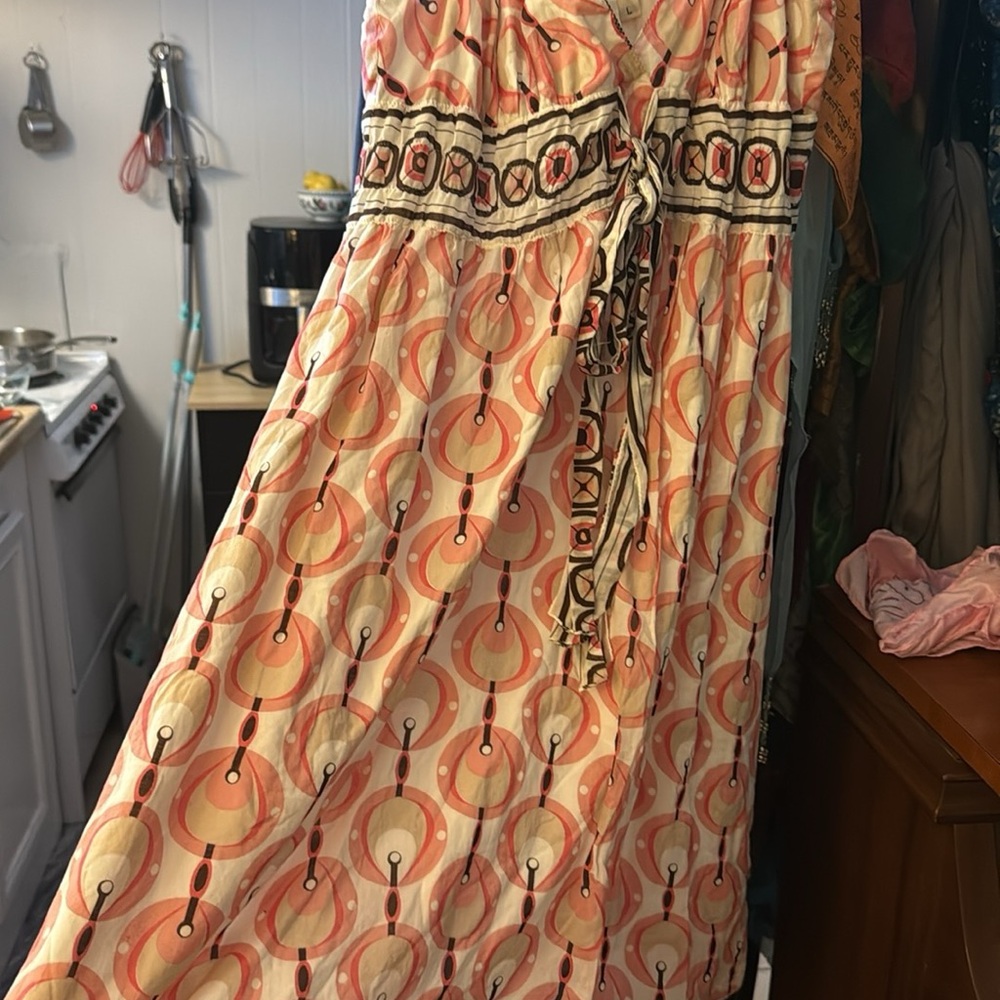 Bohemian Maxi Dress with Geometric Pattern